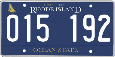 RI license plate 015192