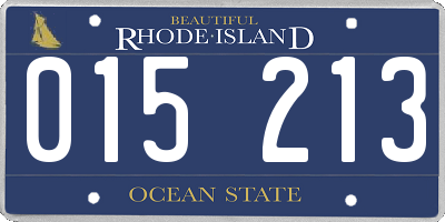 RI license plate 015213