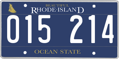 RI license plate 015214