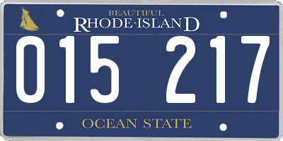 RI license plate 015217