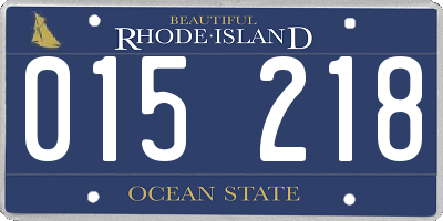 RI license plate 015218