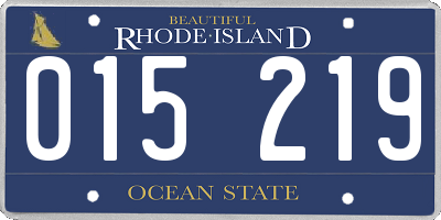 RI license plate 015219