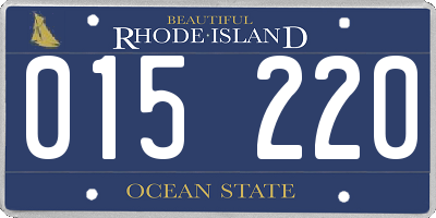 RI license plate 015220