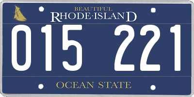 RI license plate 015221