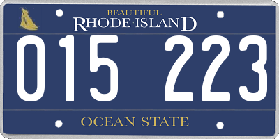 RI license plate 015223