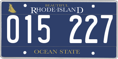 RI license plate 015227