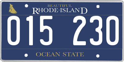 RI license plate 015230