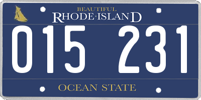 RI license plate 015231