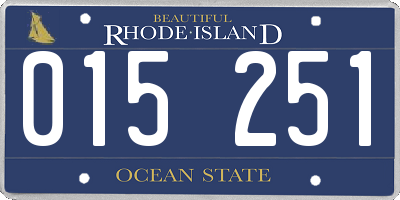 RI license plate 015251