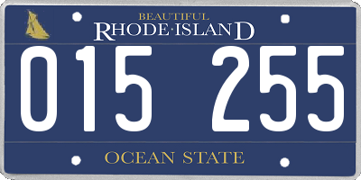 RI license plate 015255