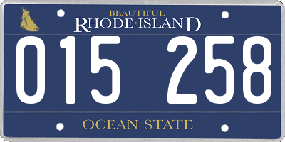 RI license plate 015258