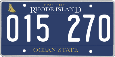 RI license plate 015270