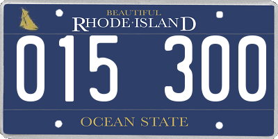 RI license plate 015300