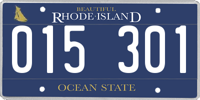 RI license plate 015301