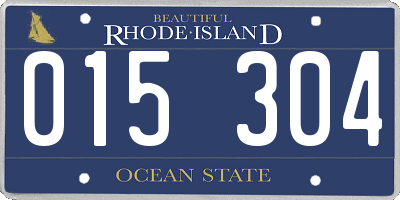 RI license plate 015304