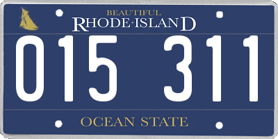 RI license plate 015311