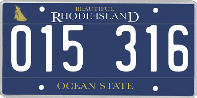 RI license plate 015316