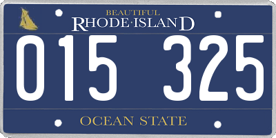 RI license plate 015325