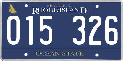 RI license plate 015326