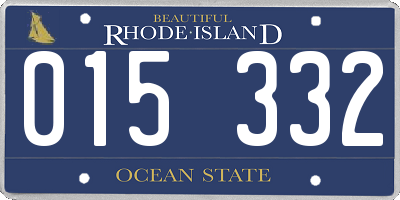 RI license plate 015332