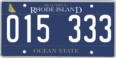 RI license plate 015333