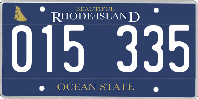 RI license plate 015335