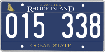 RI license plate 015338