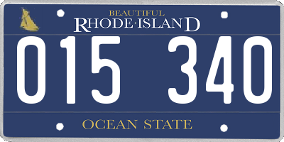 RI license plate 015340