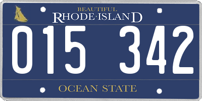 RI license plate 015342