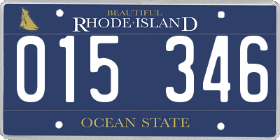 RI license plate 015346