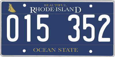 RI license plate 015352