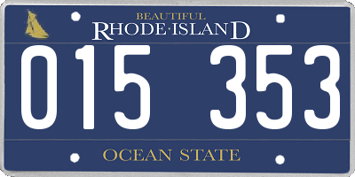 RI license plate 015353