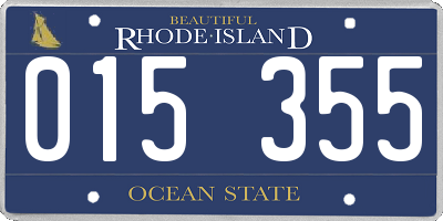 RI license plate 015355