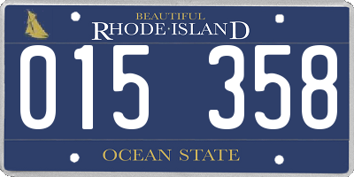 RI license plate 015358