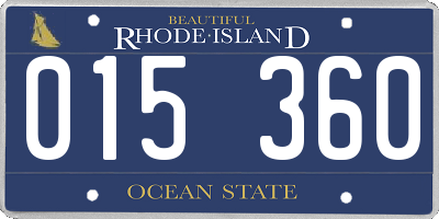 RI license plate 015360