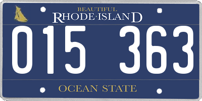 RI license plate 015363