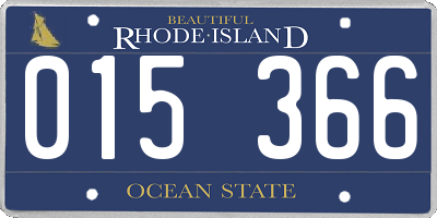 RI license plate 015366