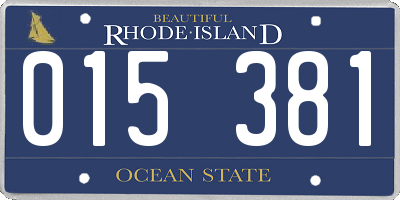 RI license plate 015381