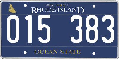 RI license plate 015383