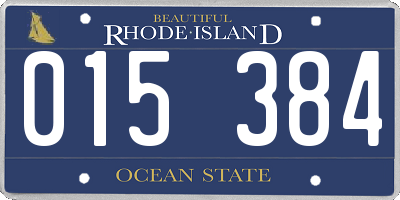 RI license plate 015384