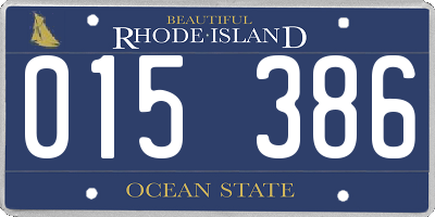 RI license plate 015386