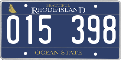 RI license plate 015398