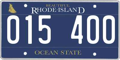 RI license plate 015400