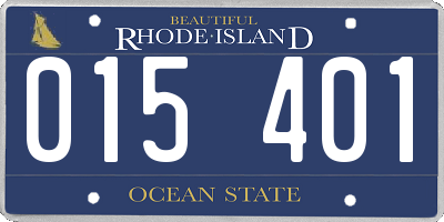 RI license plate 015401