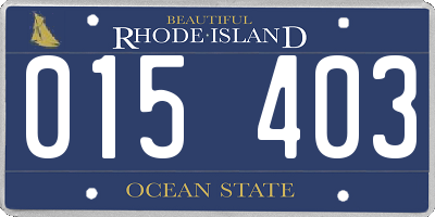 RI license plate 015403