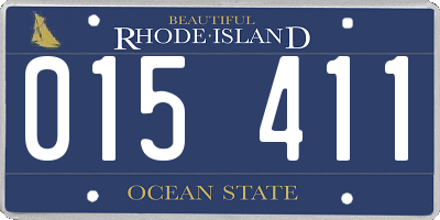 RI license plate 015411