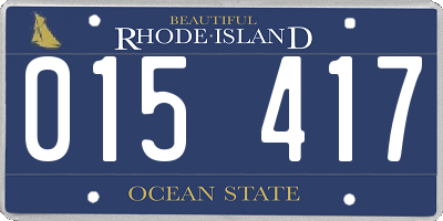 RI license plate 015417