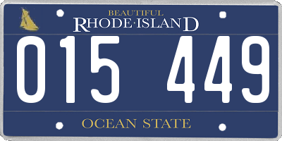 RI license plate 015449