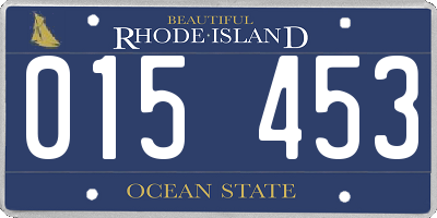 RI license plate 015453