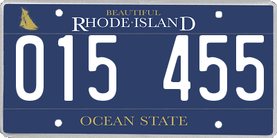 RI license plate 015455